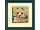 halber kreuzstichpackung puppy met narcis