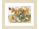 stickpackung marjolein bastin, narcissen en tulpen met vlinder