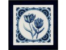stickpackung delftsblauw, wandtegel tulpen
