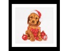 stickpackung puppy in kerstsfeer