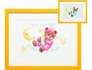 stickpackung geburt noah (incl. blauw/rose garn)