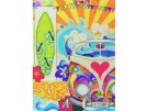 stickpackung hippie style, collage met vw bus
