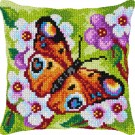 kreuzstichkissen vlinder in bloemenveld