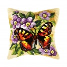 kreuzstichkissen vlinder met bloemen