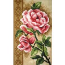 kreuzstichwandbehang stijlpatroon, rose pioenrozen