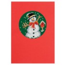 stickpackung weihnachtskarte, sneeuwman