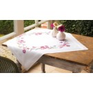 kreuzstichdecke veldbloemen met vlinders, wit