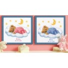 stickpackung geburt tim/julie (incl. blauw/rose garn)