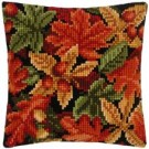 kreuzstichkissen herfstblad