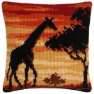 kreuzstichkissen giraffe bij zonsondergang