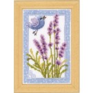 stickpackung lavendel met vogel