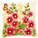 kreuzstichkissen bloemen met vlinder