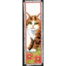 stickpackung lesezeichen, poes/bruin met bloemen