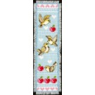 stickpackung lesezeichen, vogels met appels/blauw