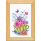 stickpackung theekopje met bloemen