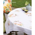 kreuzstichdecke kolibrie met bloemen, wit