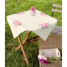 kreuz/stielstichdecke hortensia met bloemen, wit