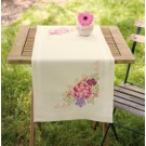 kreuz/stielstichläufer hortensia met bloemen, wit