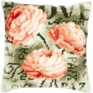 kreuzstichkissen love&peace, rozen in knop