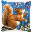 kreuzstichkissen eekhoorn in wintersfeer