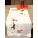 kreuzstichläufer honden, ecru