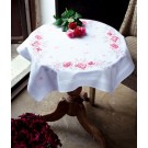 kreuzstichdecke rose rozen, wit