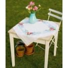 kreuzstichdecke rose bloemen, wit