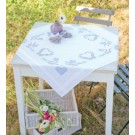 kreuzstichdecke lavendel met vlinders, wit