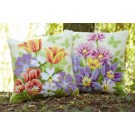 kreuzstichkissen lentebloemen