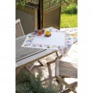 kreuzstichdecke vogels met nestkastjes, wit