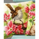 kreuzstichkissen vogel op magnoliatak