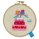 stickpackung lief!, verjaardagstaart met strikjes (incl. stickring)