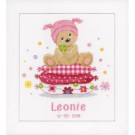 stickpackung geburt thomas/leonie (incl. blauw/rose garn)