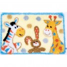 knüpfdecke zebra, konijn en giraffe