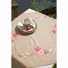 kreuzstichdecke rose bloemen, beige