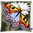 kreuzstichkissen vlinder op margriet