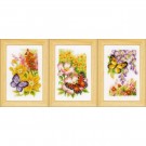 stickpackung vlinders met bloemen drieluik