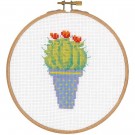 stickpackung cactus met rode bloem (incl. stickring)