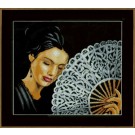 stickpackung dame met waaier