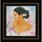 stickpackung dame met bloesems