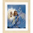 stickpackung engel in de nacht met duif