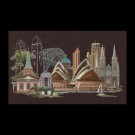 stickpackung sydney op zwart