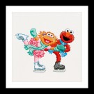 stickpackung sesamstraat, elmo en abby op de schaats