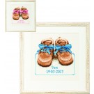 stickpackung geburt sem/laura (incl. blauw/rose garn)