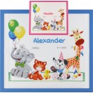 stickpackung geburt alexander/paulien (incl. blauw/rose garn)